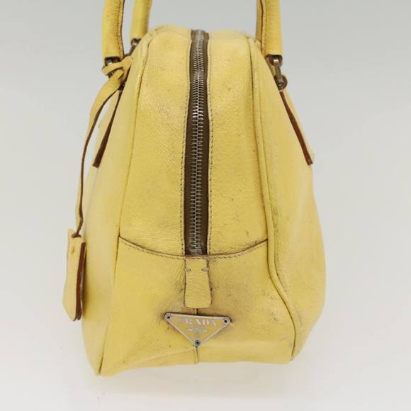 PRADA Hand Bag Leather Yellow Auth cl744 - Picture 3 of 16